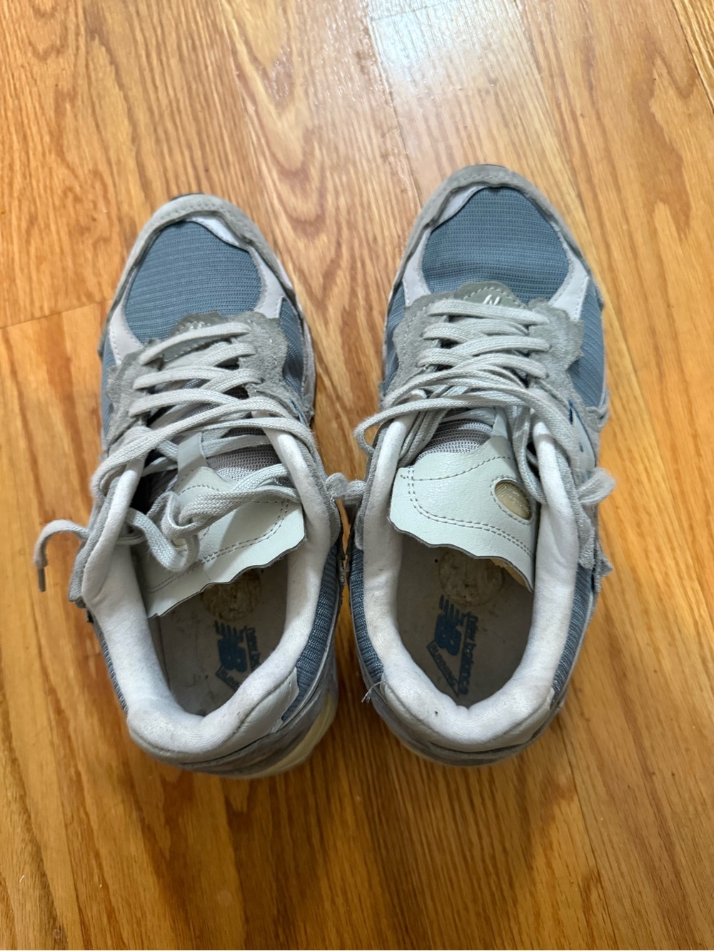Gray and Blue Athletic Sneakers - Comfortable Everyday Shoes